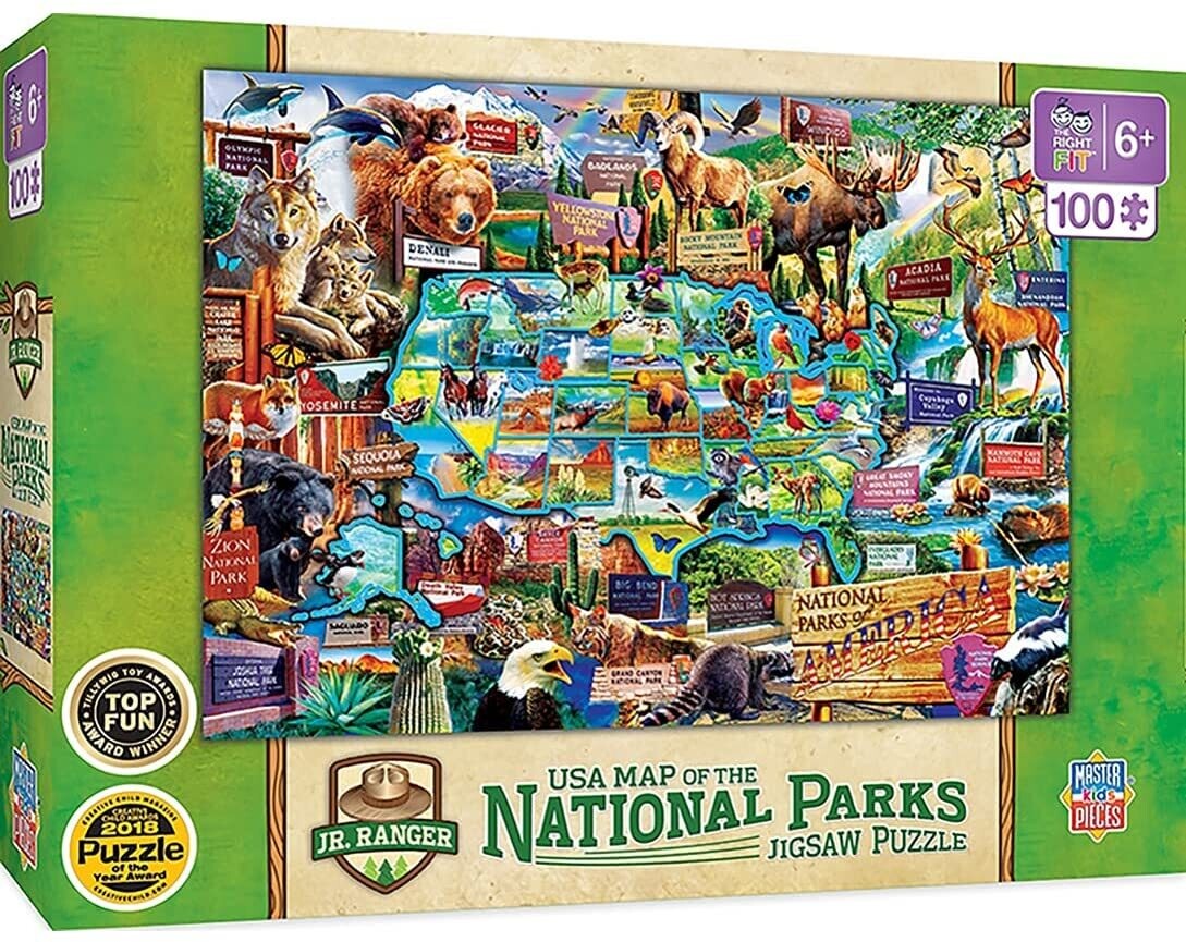 USA Map Of The National Parks 100 Pc