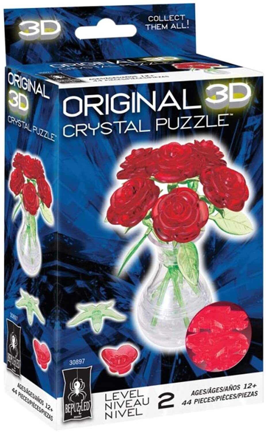 Rose Vase 3D Crystal 44 Pc 12+ Level 2