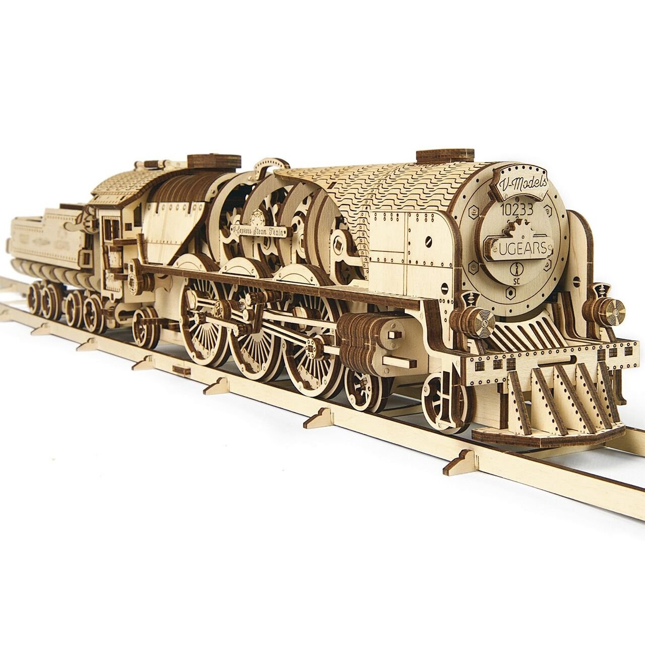 V-Express Steam Train With Tender 3D Wood Mechanical 538 Pc