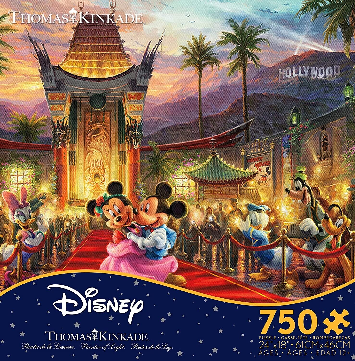 Disney Kinkade Mickey & Minnie Hollywood 750 Pc