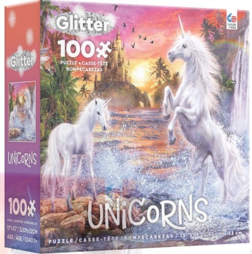 Unicorns Splashing 100 Pc Glitter