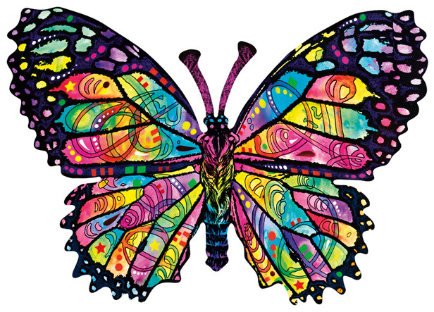 Stained Glass Butterfly 1000 Pc Shaped