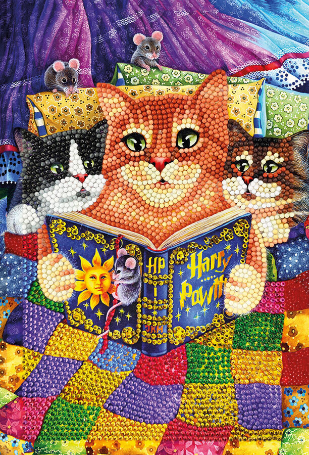 Kitty Bedtime Stories Crystal Art Notebook Kit