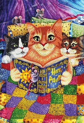 Kitty Bedtime Stories Crystal Art Notebook Kit 8+