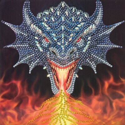 Dragon Fire Head Crystal Art Kit 8+