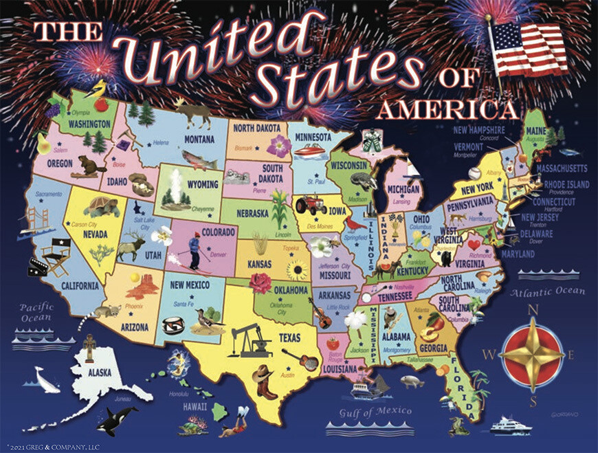 United States Map 1000 Pc
