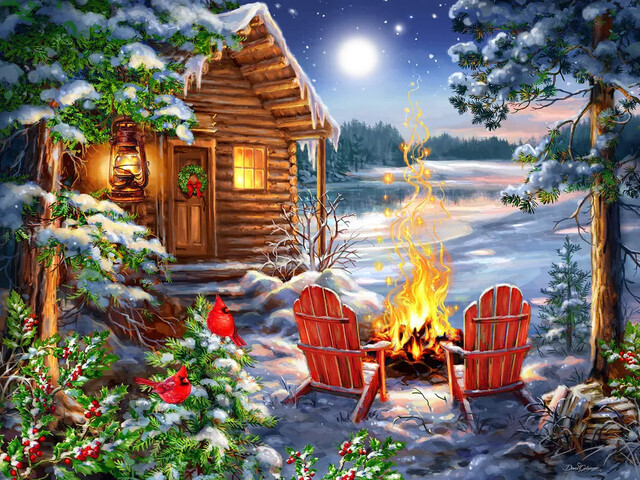 Christmas Cabin 500 Pc