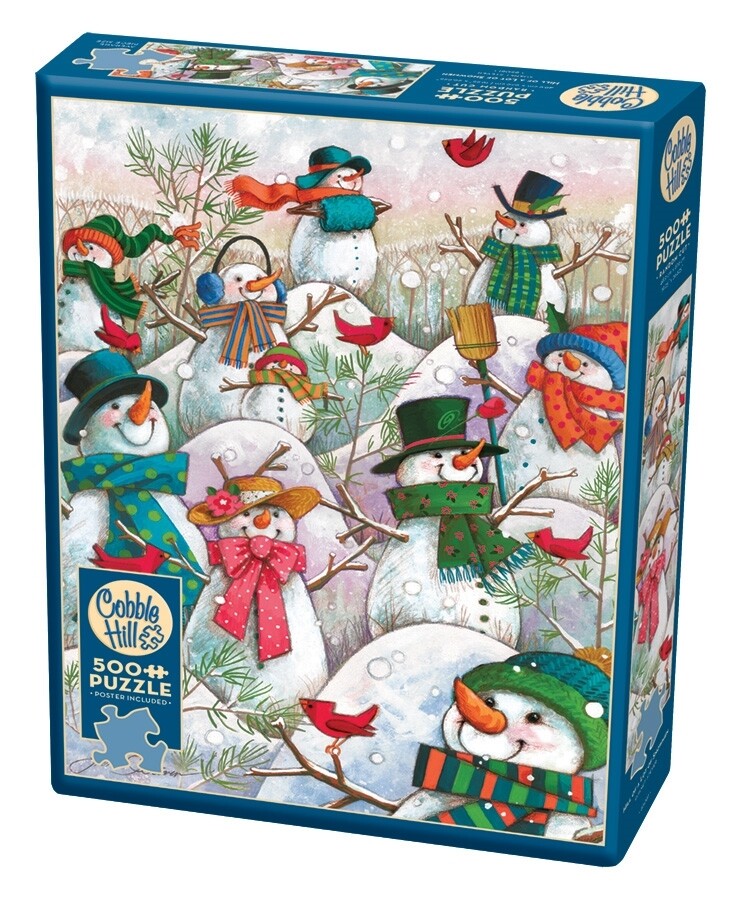 Hill Of A Lot Of Snowmen 500 Pc