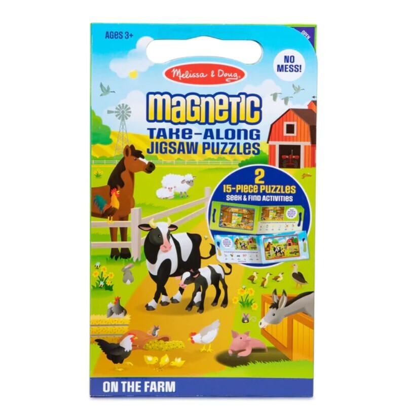 Magnetic Take Along Puzzles On The Farm 2 X 15 Pc 3+