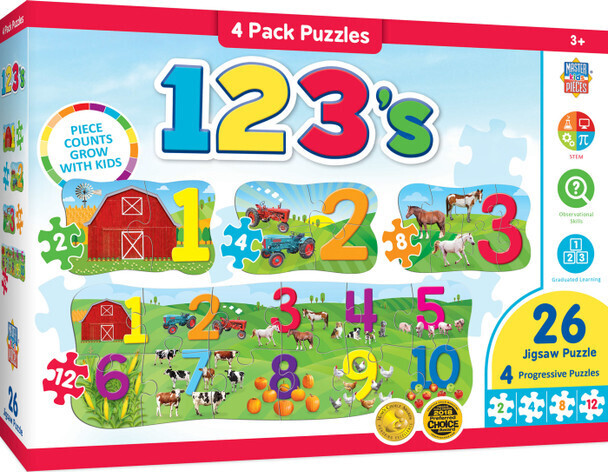 123's (4 Pack 2,4,8,12 Pc.) 26 Pc 3+