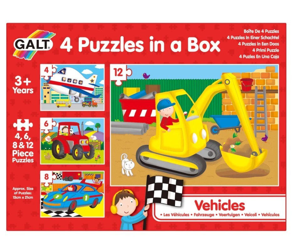 Vehicles 4 In Box 4, 6, 8, 12 Pc 3+