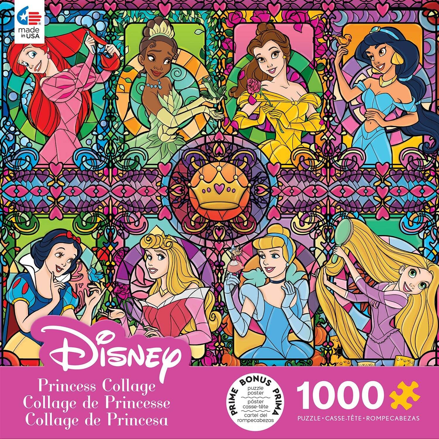 Disney Princess Stained Glass Collage 1000 Pc