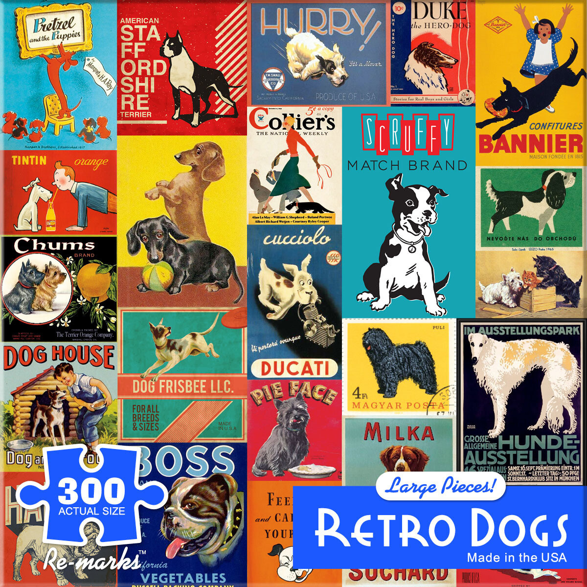 Retro Dogs 300 Pc Large Retro Dogs 300 Pc Large