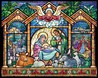 Stained Glass Nativity 1000 Pc