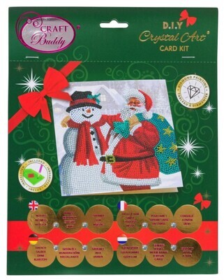 Santa And Snowman Crystal Art Card Kit 8+