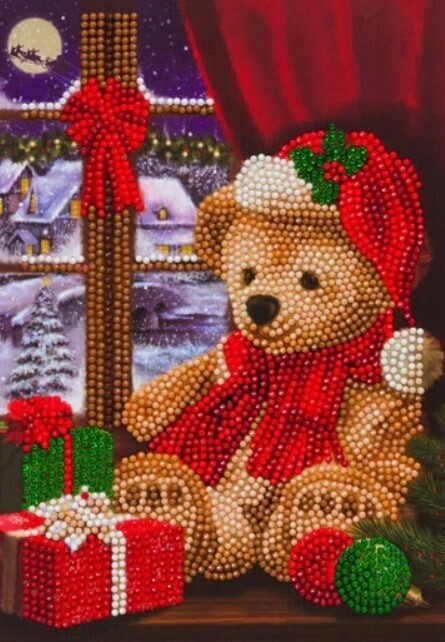 Festive Teddy Crystal Art Notebook Kit 8+