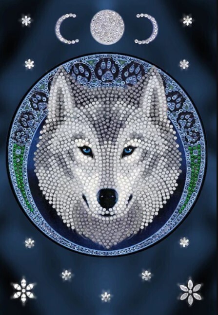Lunar Wolf Crystal Art Notebook Kit 8+