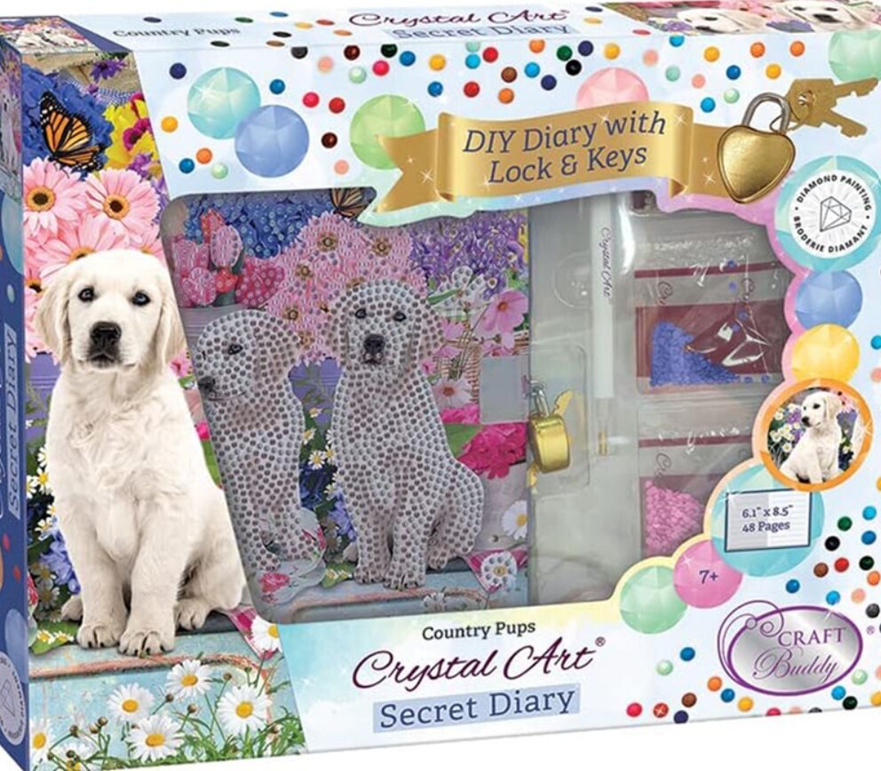 Country Pups Secret Diary Crystal Art Kit 7+