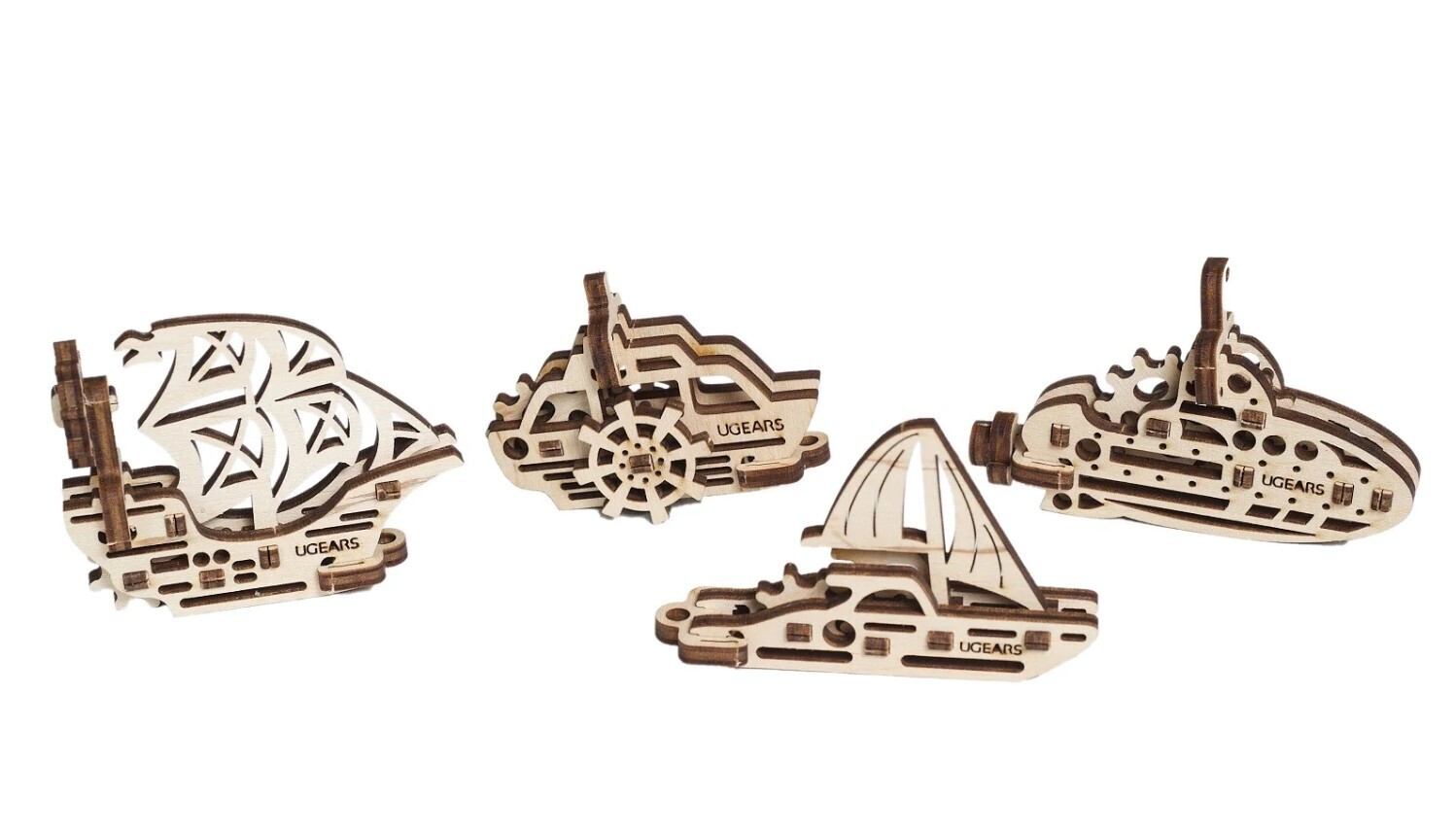 Fidget Ships 3D Wood Mechanical 5+
