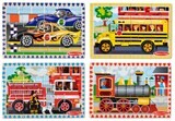 Vehicles Wooden In Box 4 X 12 Pc 3+