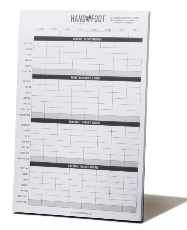 Score Pads For Hand And Foot 14+