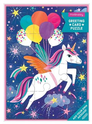 Unicorn Party Greeting Card Puzzle 12 Pc
