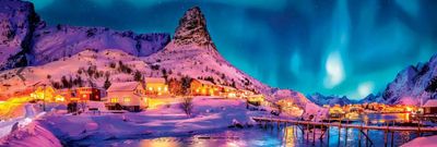 Colorful Night Over Lofoten Islands 1000 Pc Pano