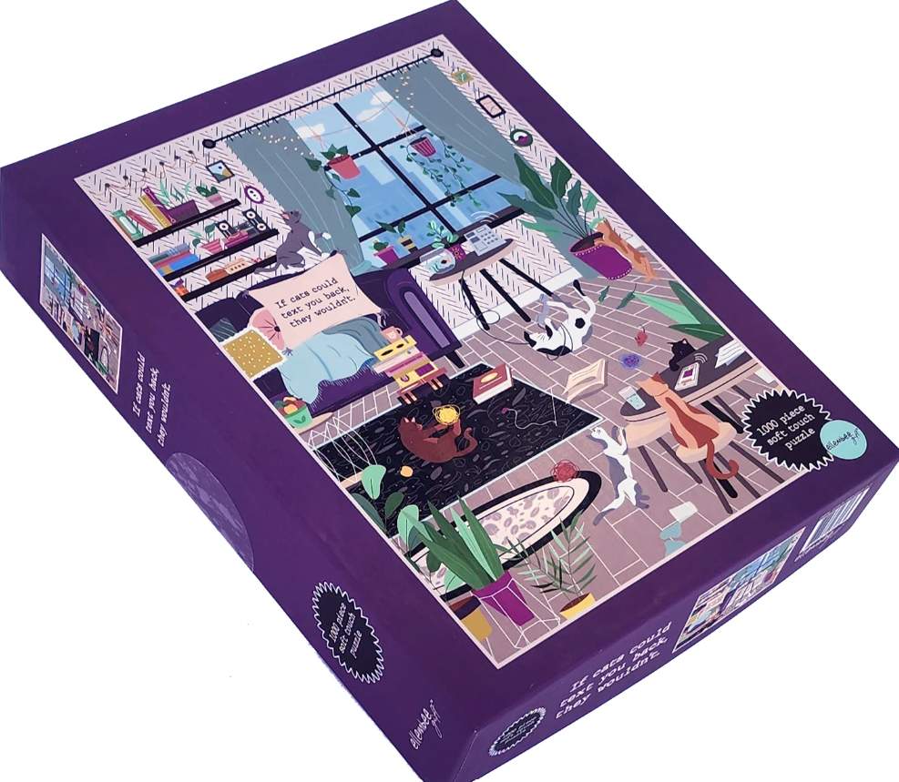 Texting Cats 1000 Pc soft touch