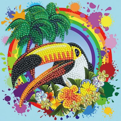 Rainbow Toucan Crystal Art Card Kit 8+