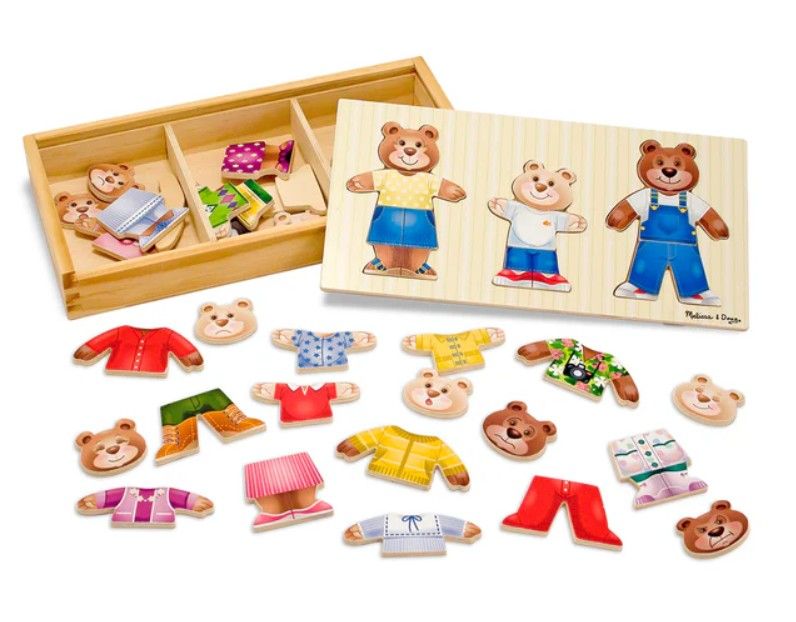 Wooden Bear Family Dress Up 45 Pc 3+