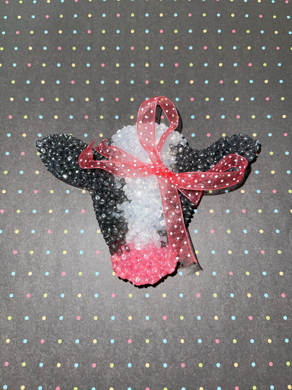 Cow with Pink &amp; White polkadots