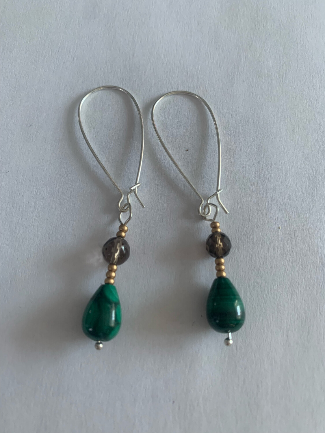 Malachite Smoky Quartz Earrings
