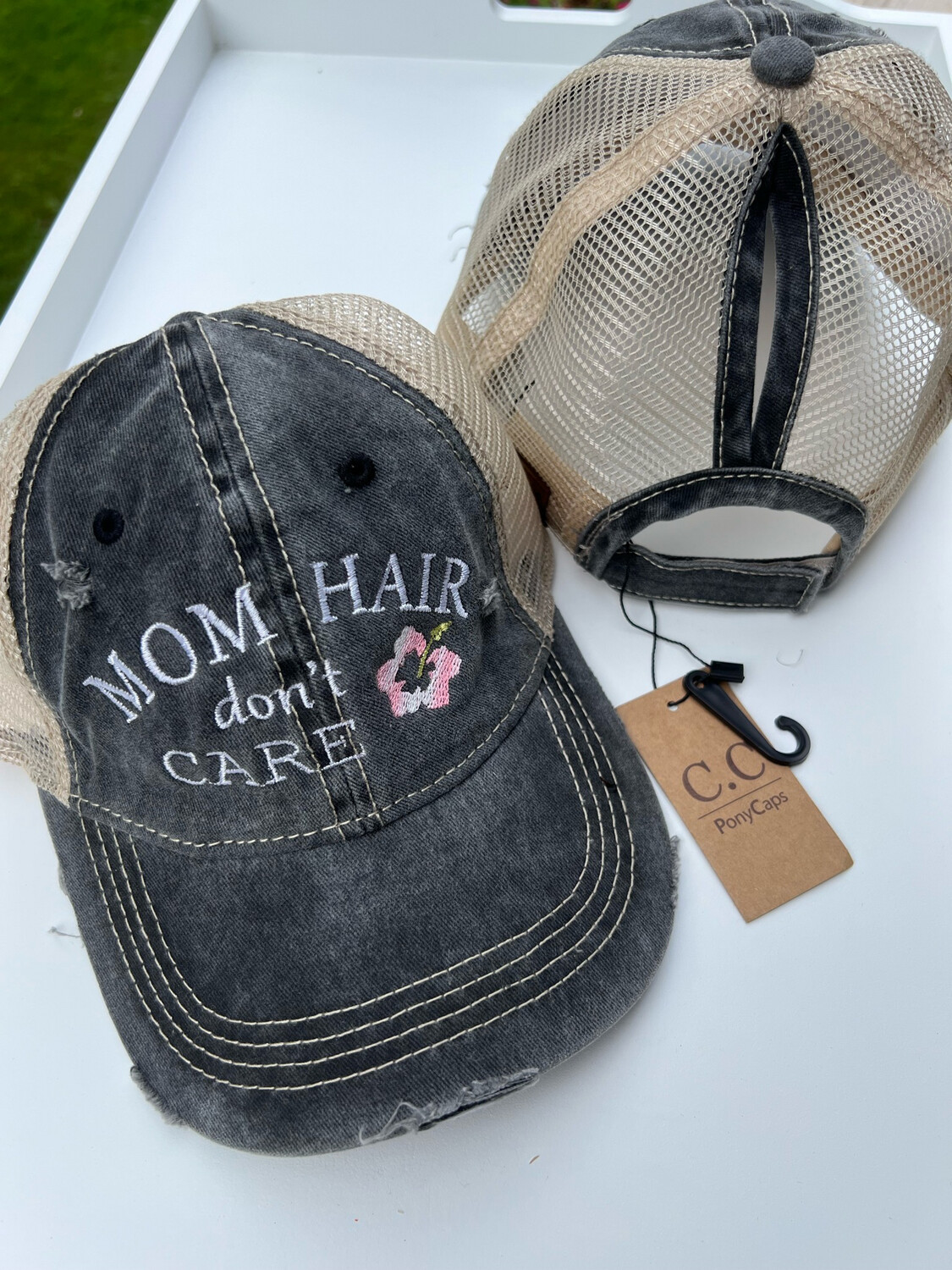 Mom Hair Don’t Care - Ponytail Hat