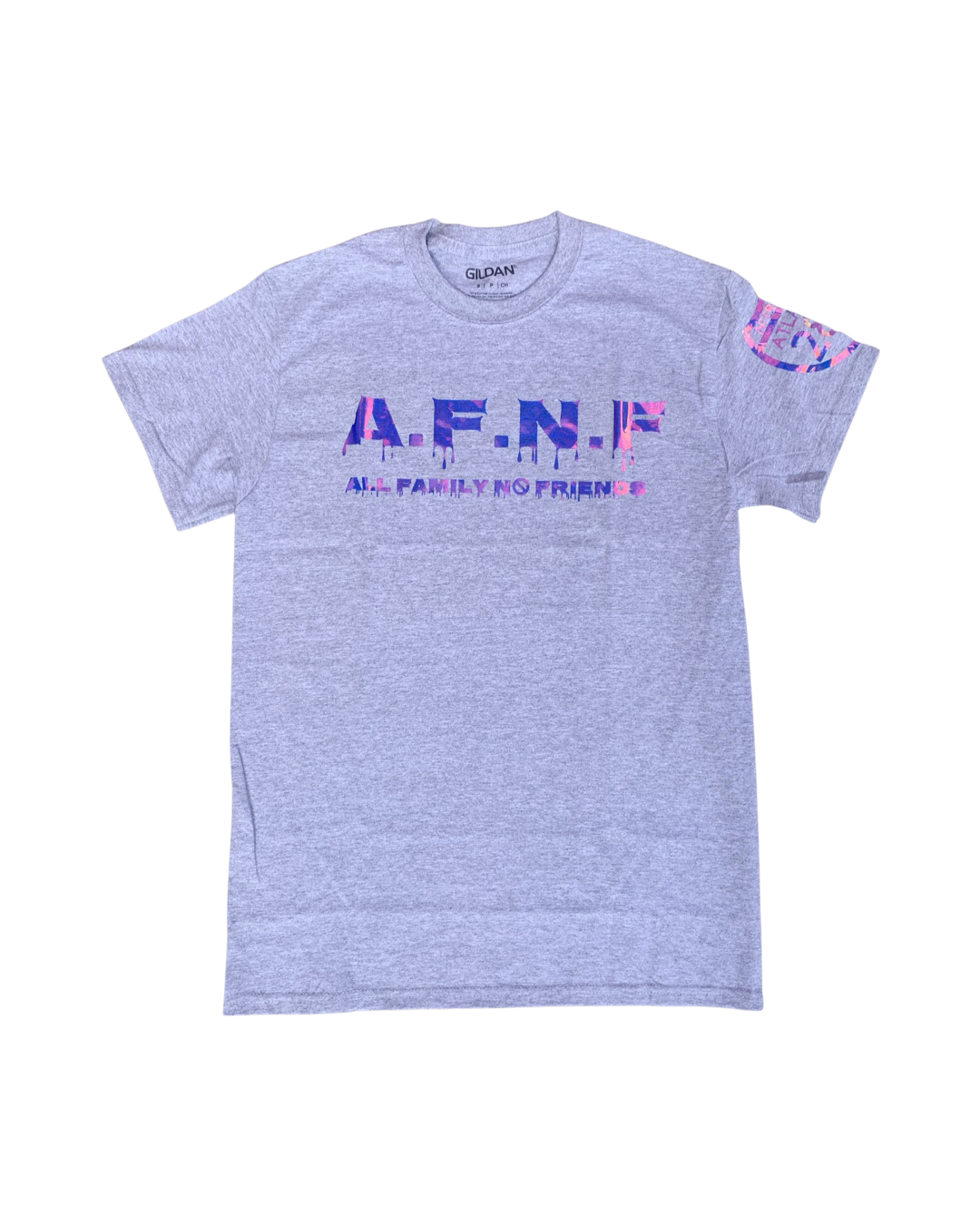 Grey &amp; Holographic A.F.N.F Short Sleeve T-shirt