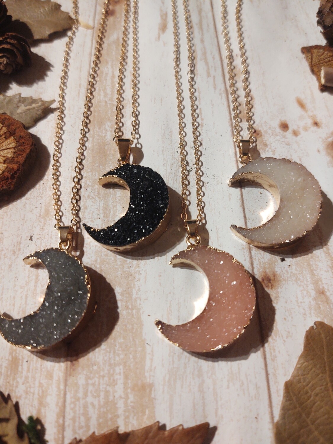 Druzy Moon Necklaces