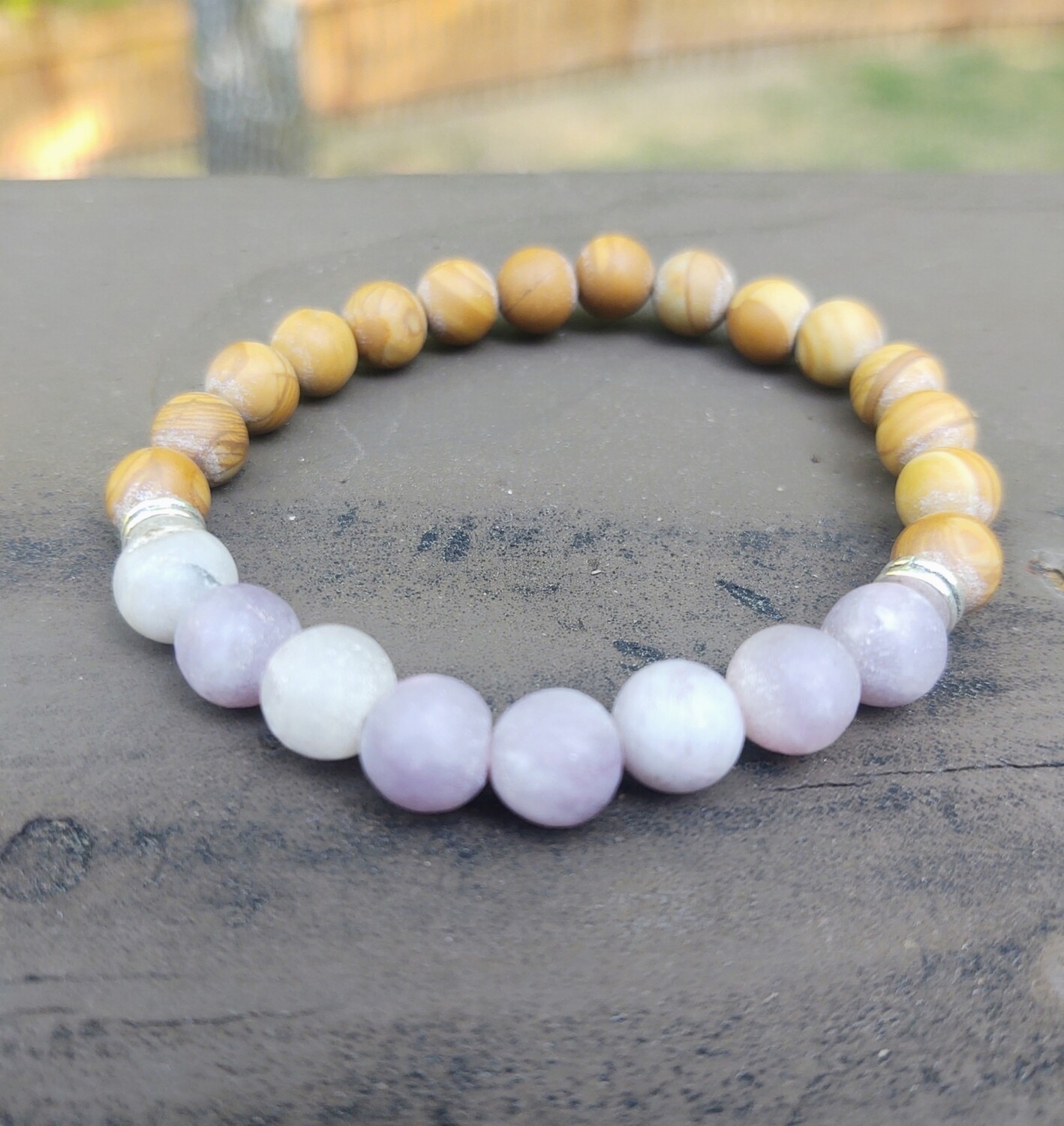 Lepidolite &amp; Sandalwood Bracelet