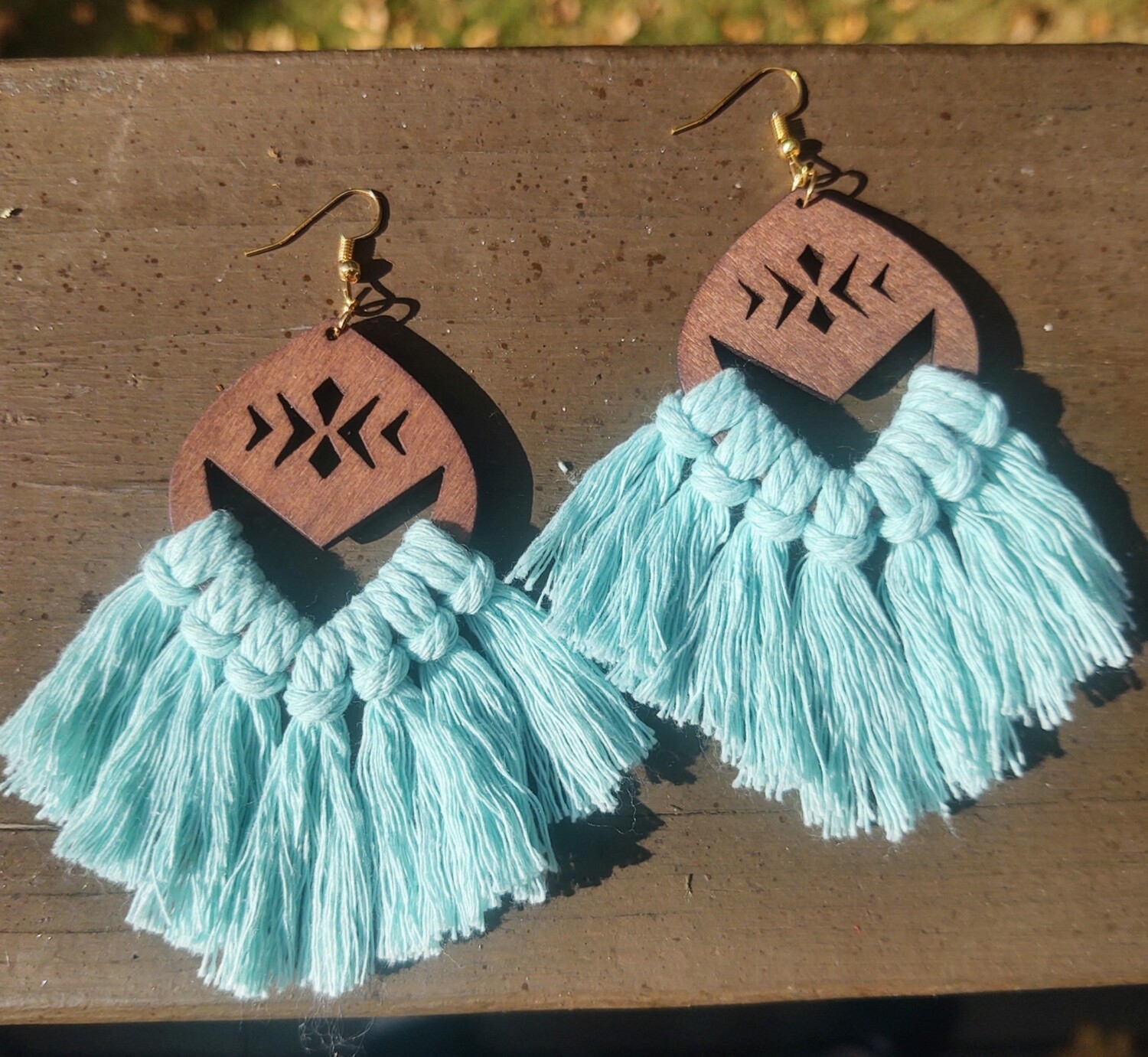 Wooden Tassel Earrings
