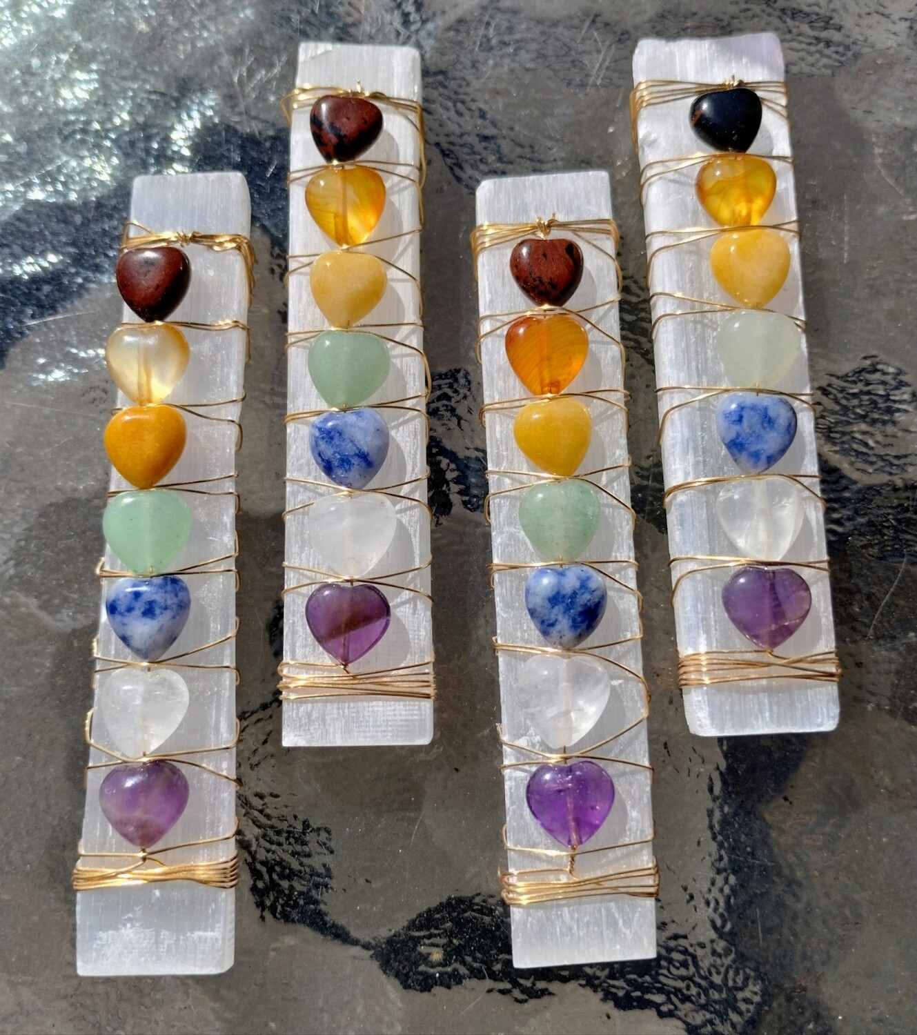Chakra Selenite Sticks