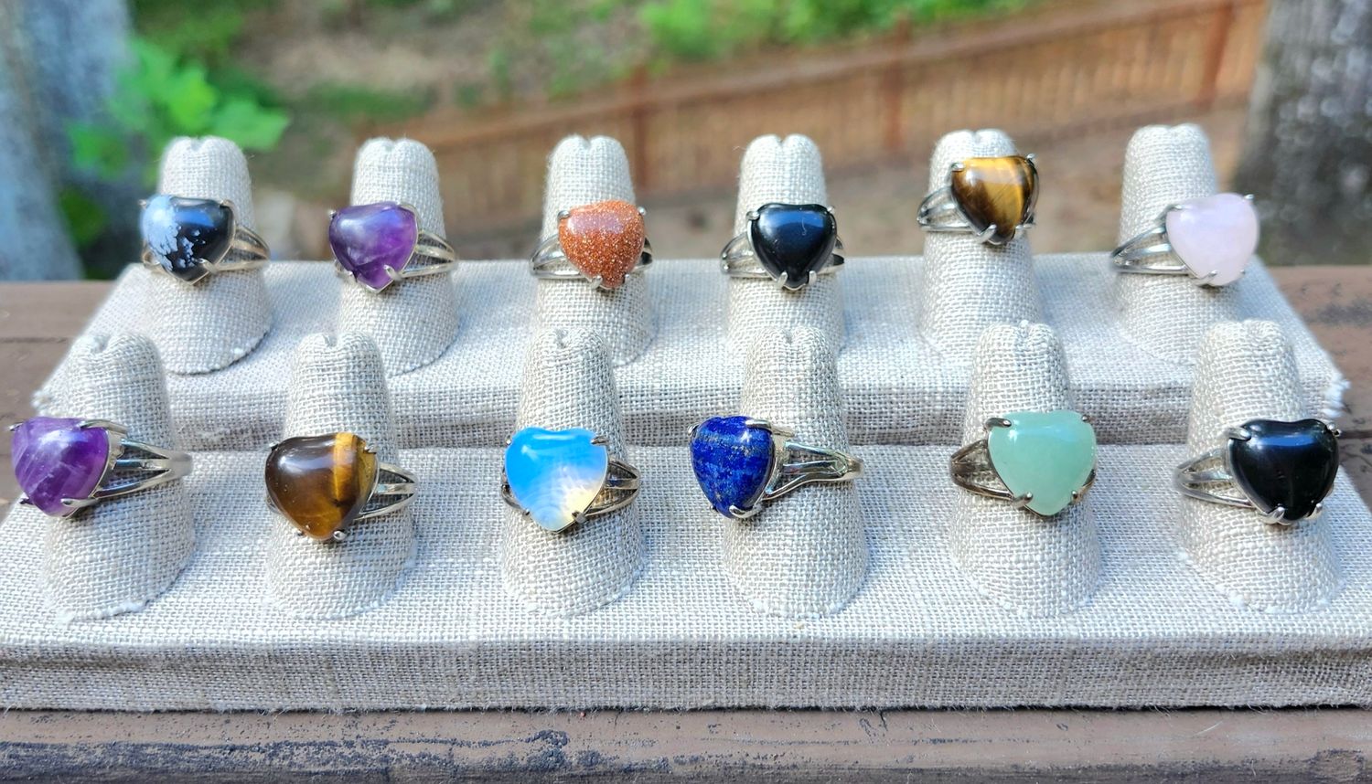 Crystal Heart Rings