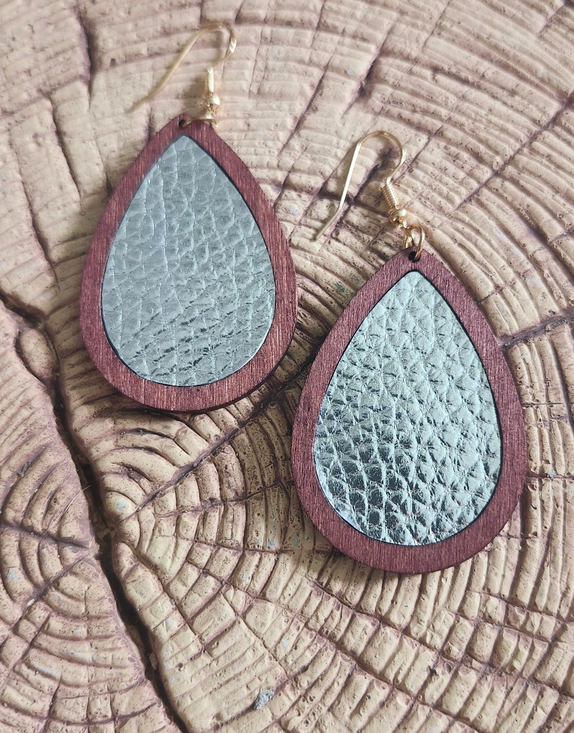Wooden Teardrop Earrings