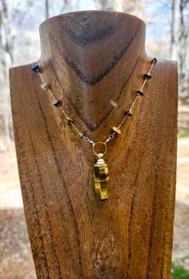 Tigers Eye Oil Bottle Necklace