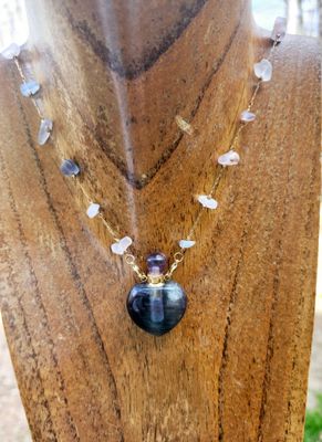 Fluorite Oil Bottle Necklace