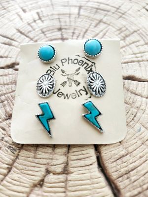 Turquoise Post Earring Set