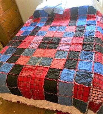 Primitive Rag Quilt- Great as a gift Full/Double
