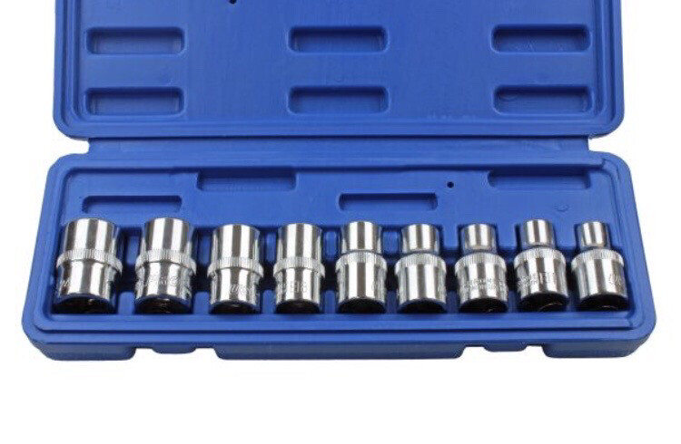 US PRO Tools 9pc 1/2" Drive Female Torx E-TRX Star Socket Set 1390