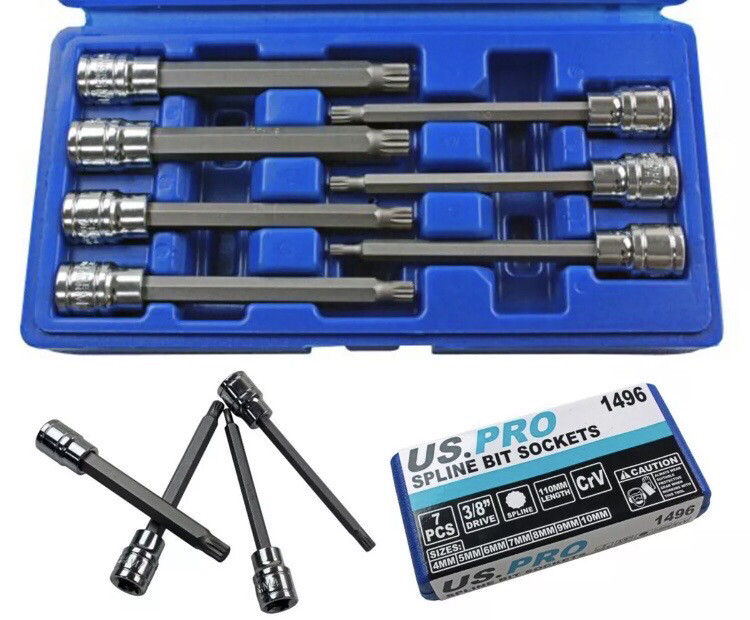 US PRO Tools 3/8” Drive Spline Socket Set 110MM 1496