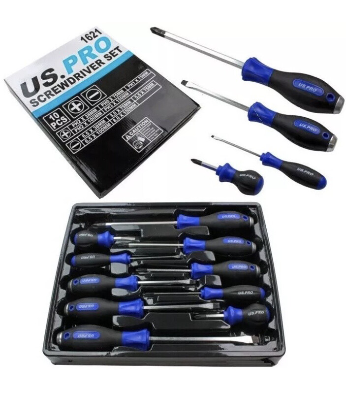 Screwdriver Set Philip’s & Slotted 10Pc  By US PRO