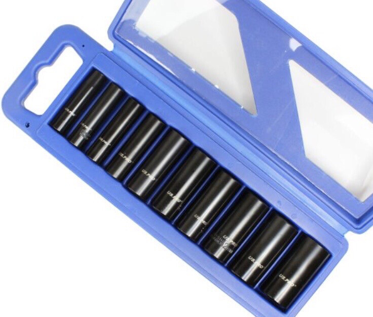US PRO Tools 3/8” Drive Deep Metric Impact Socket Set 10PC 1680