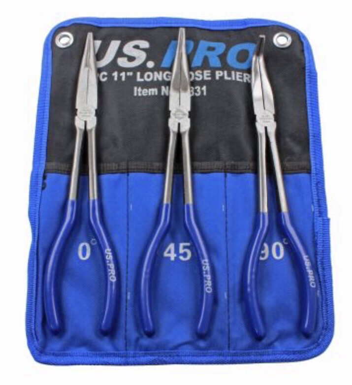US PRO Tools 3PC Long Nose Plier Set 1831