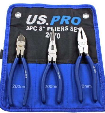 US PRO Tools 3PC 8” Pliers Set 2070